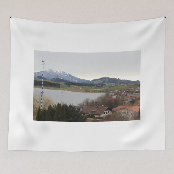 Item preview, Beautiful scene with houses, a lake and the Alps (in Füßen, Germany) designed and sold by jonneyboy99.