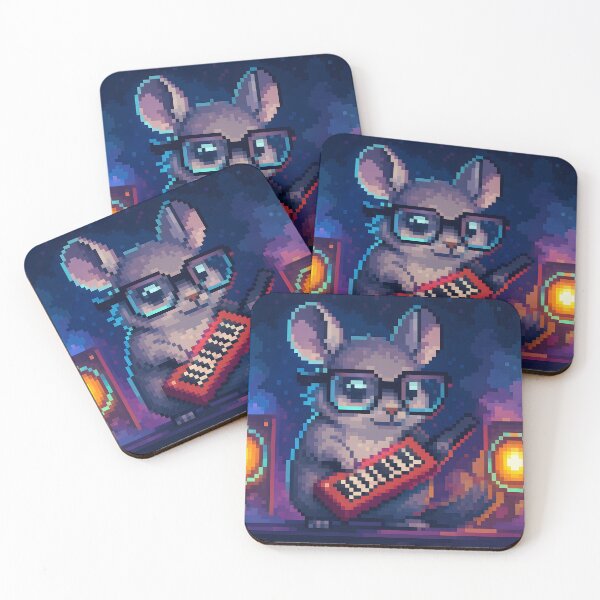 Item preview, Pixel Chinchilla Playing Keytar in Neon Club designed and sold by SassyArtistry.