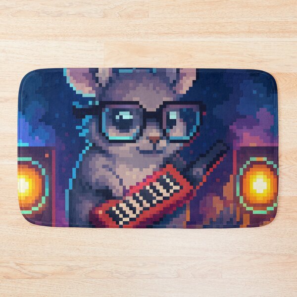 Item preview,  Pixel Chinchilla Playing Keytar in Neon Club designed and sold by SassyArtistry.