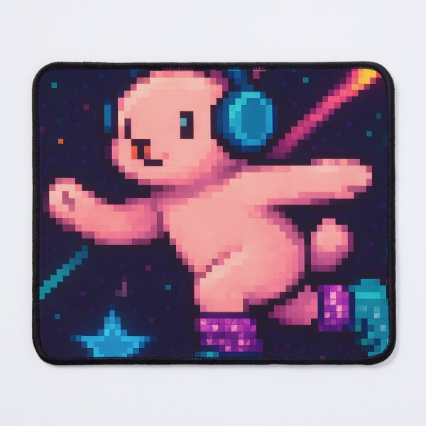 Item preview,  Cute Pixel Pink Bunny Roller Skating with Headphones designed and sold by SassyArtistry.