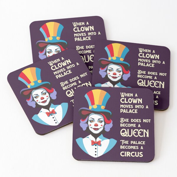 Item preview, Clown Woman in the Palace - Satirical Circus | Yellow Font designed and sold by FocusChillax.