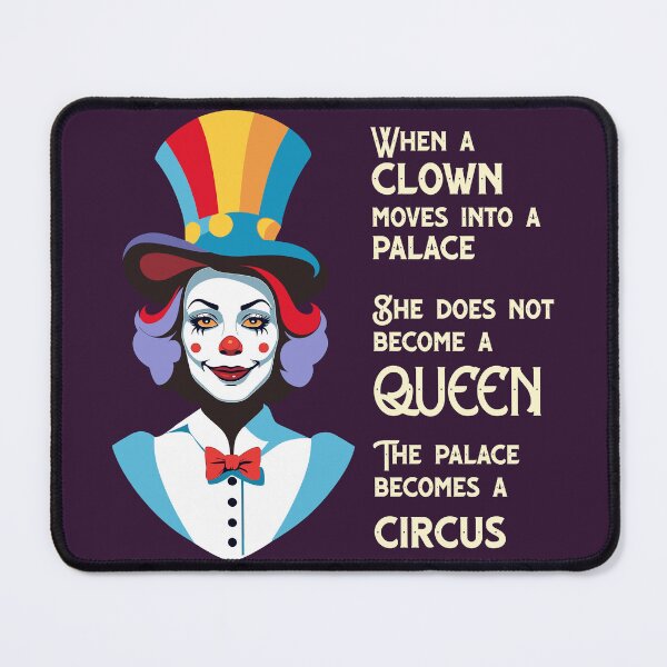 Item preview, Clown Woman in the Palace - Satirical Circus | Yellow Font designed and sold by FocusChillax.