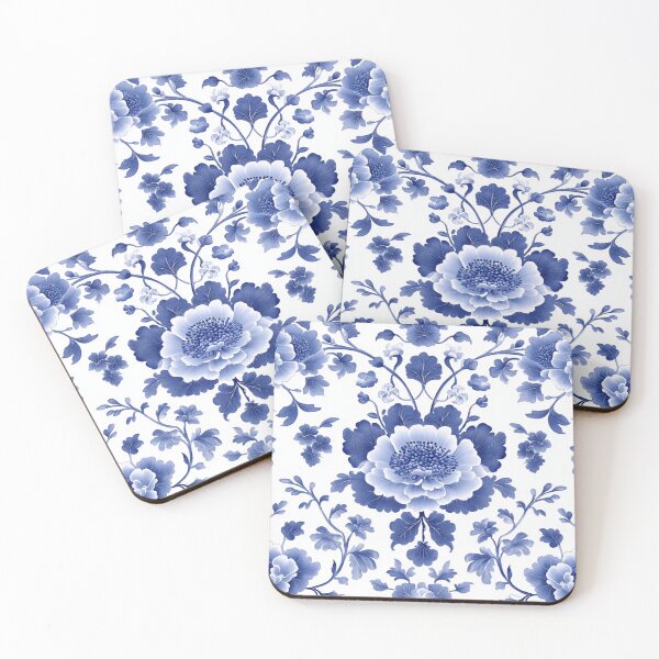 Item preview, Royal Blue Azulejos Portugal Flower Pastel Pattern designed and sold by GrinGalore.