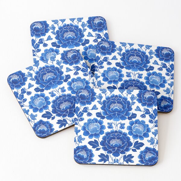 Item preview, Vibrant Royal Blue Azulejos Portugal Flower Pattern designed and sold by GrinGalore.