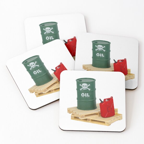 Item preview, Oil barrel and red oil can on white background designed and sold by urzga.