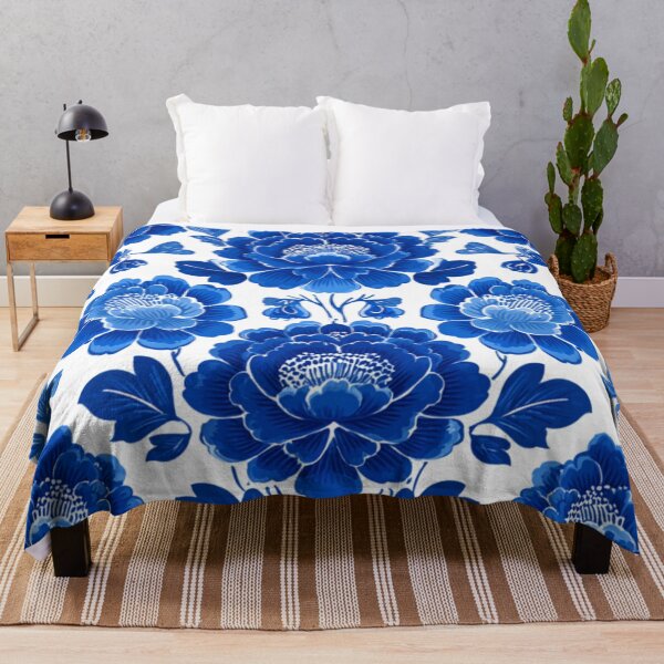Item preview, Vibrant Royal Blue Azulejos Portugal Flower Pattern designed and sold by GrinGalore.