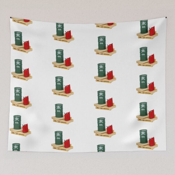 Item preview, Oil barrel and red oil can on white background designed and sold by urzga.