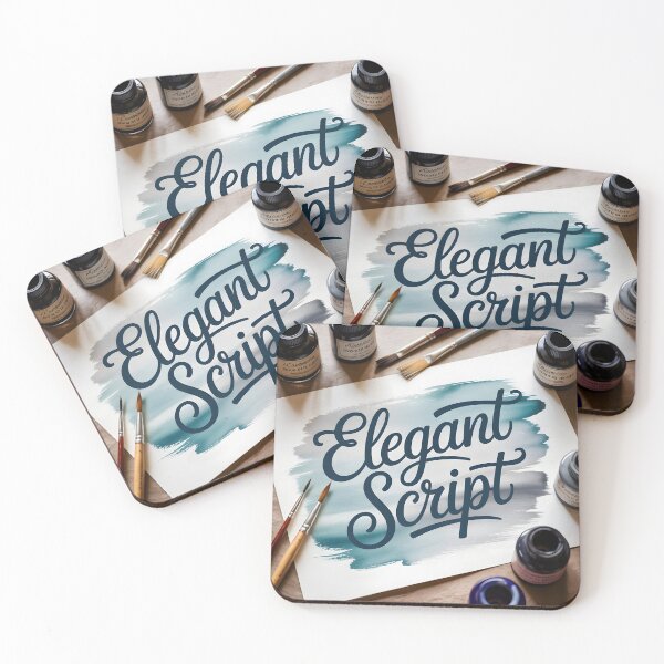 Item preview, Watercolor Hand Lettering Art – Script Font with Paintbrushes and Ink Flat Lay designed and sold by piak-store.