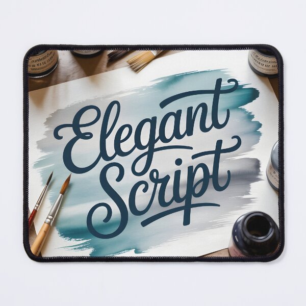 Item preview, Watercolor Hand Lettering Art – Script Font with Paintbrushes and Ink Flat Lay designed and sold by piak-store.