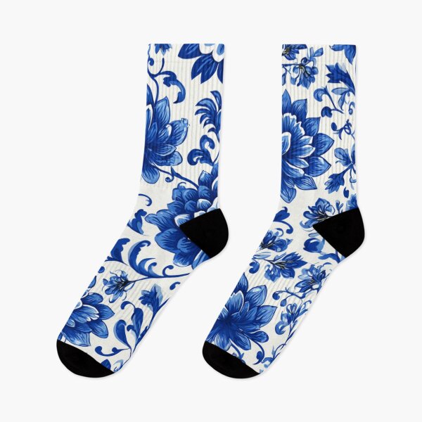 Item preview, Vibrant Royal Blue Azulejos Portugal Flowers Pastel Pattern designed and sold by GrinGalore.