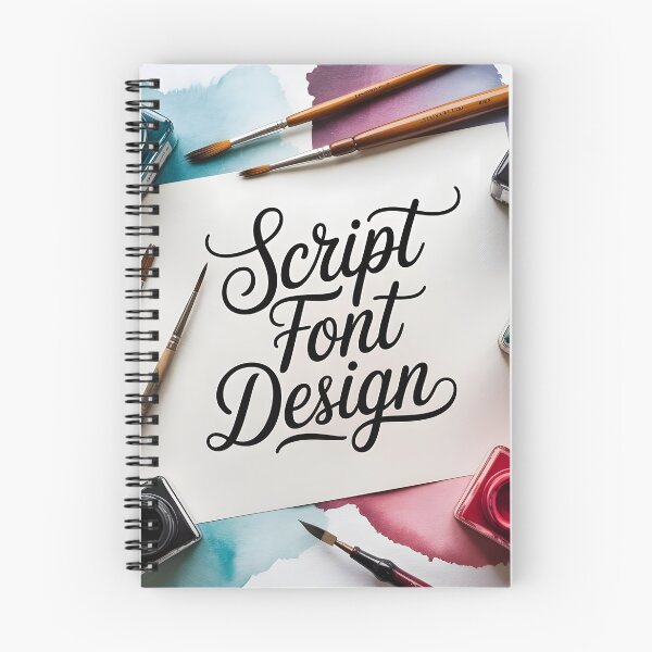 Item preview, Watercolor Hand Lettering Art – Script Font with Paintbrushes and Ink Flat Lay designed and sold by piak-store.