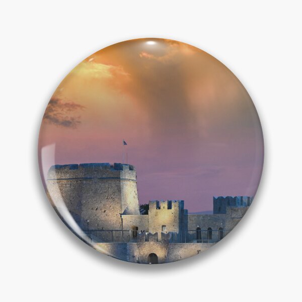 Item preview, Dramatic sky sunset over the castle Bourtzi in Nafplio designed and sold by goceris.