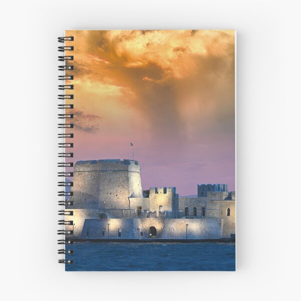 Item preview, Dramatic sky sunset over the castle Bourtzi in Nafplio designed and sold by goceris.