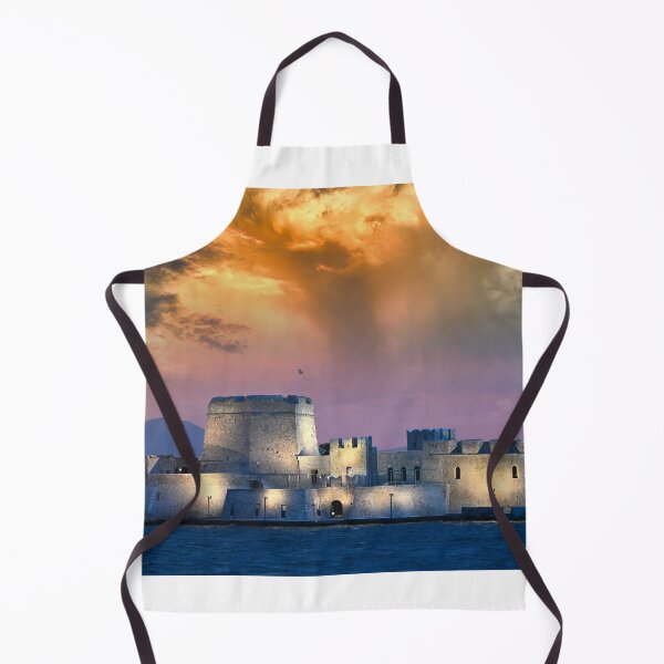 Item preview, Dramatic sky sunset over the castle Bourtzi in Nafplio designed and sold by goceris.