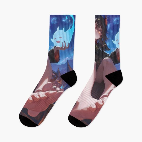 Item preview, tao Hu Tao Genshin Impact Ghost Glow Night Sky Tower View designed and sold by Cautenjari.