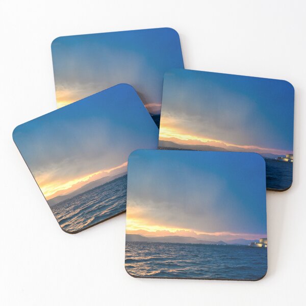 Item preview, Dramatic sky sunset over the castle Bourtzi in Nafplio, Greece designed and sold by goceris.