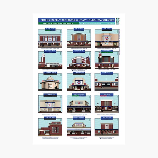 Icons of London’s 1930s Transport Art Deco Architecture by Charles Holden Photographic Print