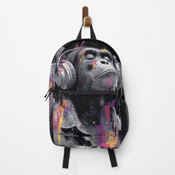 Item preview, DJ Monkey Thinker Grey Jacket Ape With Headphones designed and sold by GrinGalore.