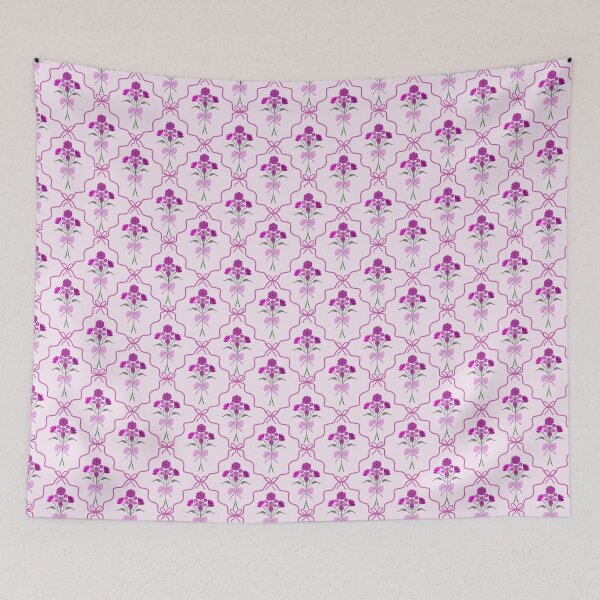 Item preview, Pink purple flowers branches on pink bakground designed and sold by Nonnipa.
