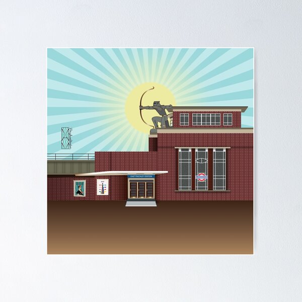 East Finchley – Art Deco London Station Illustration Poster