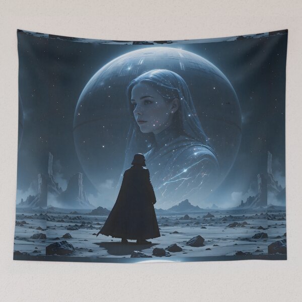 Item preview, Blue Vader Faces Cosmic Goddess Woman Planet designed and sold by ART ATTACK ZONE.