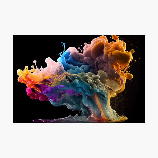 Item preview, Rainbow of Acrylic Ink in Water Color Explosion. designed and sold by urzga.