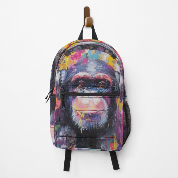 Item preview, DJ Monkey Thinker Colorful Painting Ape With Headphones designed and sold by GrinGalore.