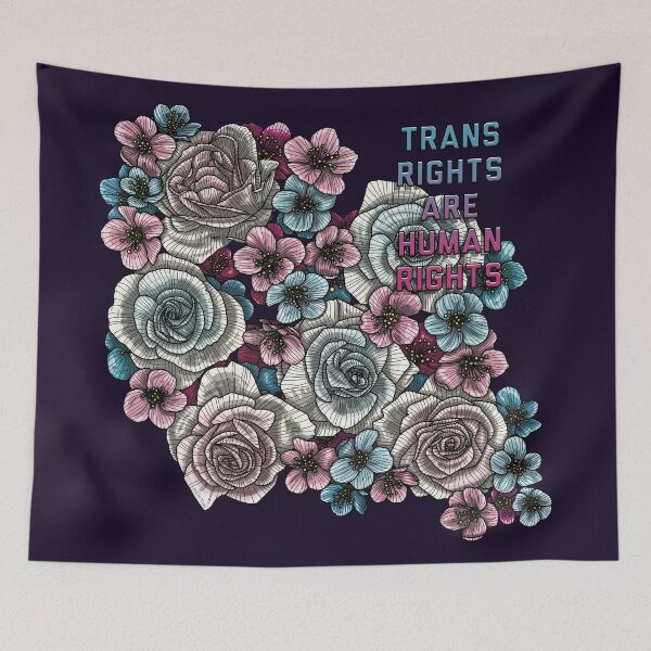 Item preview, Trans Rights are Human Rights Roses and Cherries designed and sold by Art by Veya.