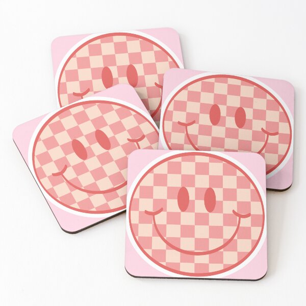 Item preview, pink checkerboard smiley face designed and sold by libbymercer.