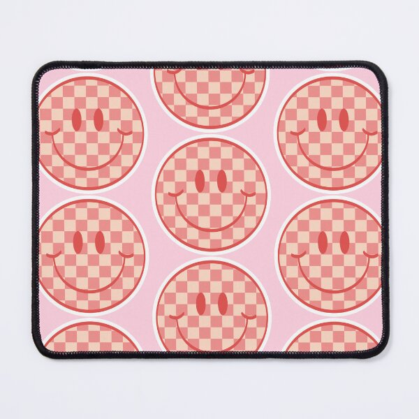 Item preview, pink checkerboard smiley face designed and sold by libbymercer.