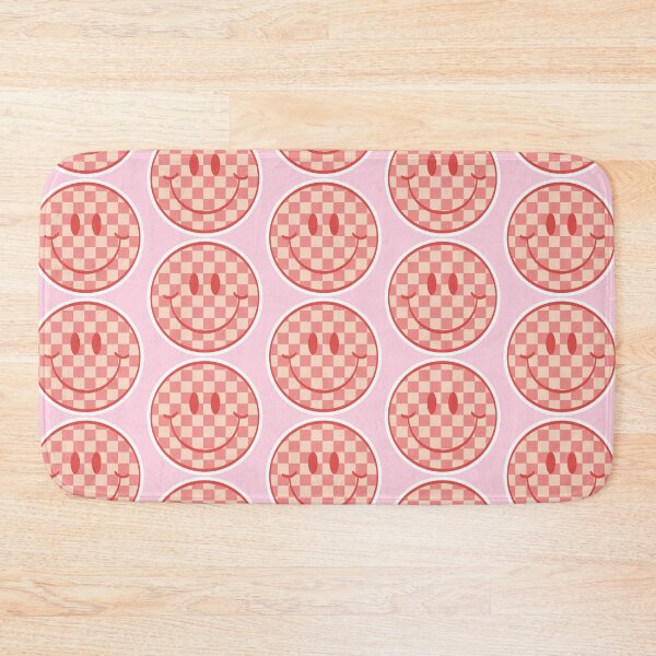 Item preview, pink checkerboard smiley face designed and sold by libbymercer.