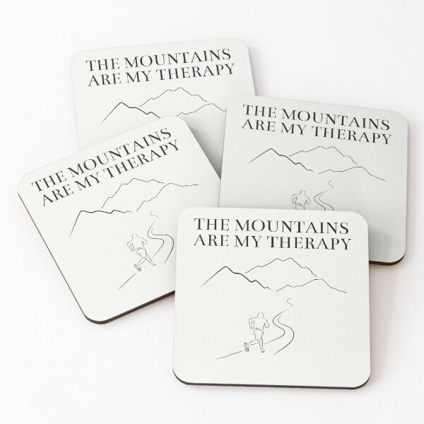 Item preview, mountains are my therapy - minimalist trail running designed and sold by CypisDesign.
