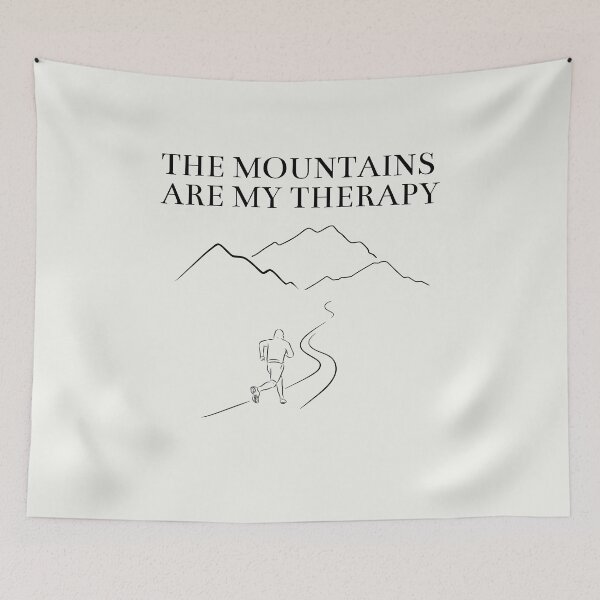 Item preview, mountains are my therapy - minimalist trail running designed and sold by CypisDesign.