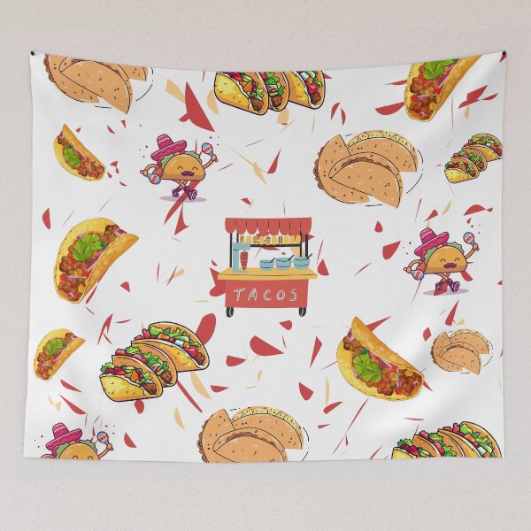 Item preview, Taco Party Pattern with Spicy Dried Chili Vibes designed and sold by JustMerry.