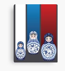 Blue matryoshka dolls Canvas Print