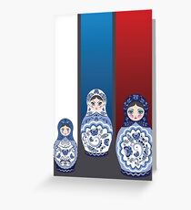 Blue matryoshka dolls Greeting Card