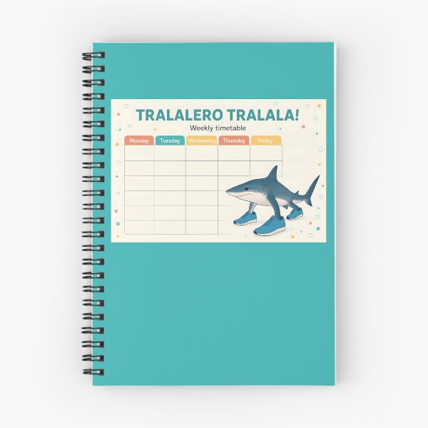 Item preview, Tralalero Tralala Brainrot School Timetable – Funny Meme Art Print designed and sold by EmeraldeaArt.