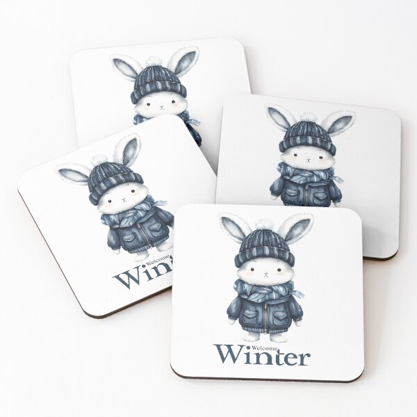 Item preview, Welcome Winter Bunny - Cozy & Cute designed and sold by ArtisticDesignsbyLinda.