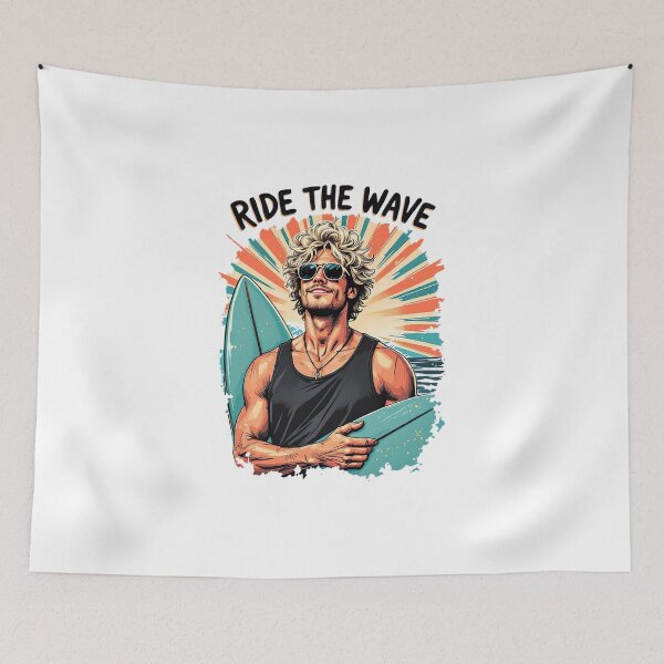 Item preview, Ride the Wave T-Shirt | Retro Surfing Vintage Sunset Tee | Beach Summer Vibes Shirt designed and sold by Tmino-design.