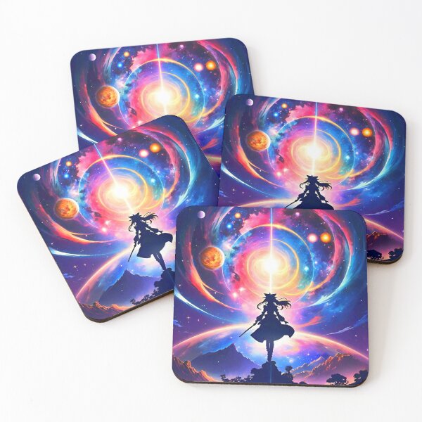 Item preview, Silhouette of anime magician girl With space as the backdrop! designed and sold by Giulivo Store Graphic.