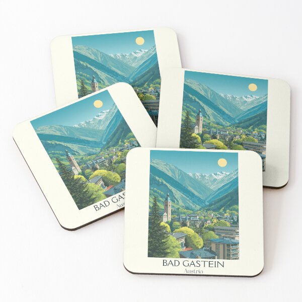 Item preview, Bad Gastein Austria Vintage Travel Poster - Historic Spa Town View designed and sold by TuncGK.