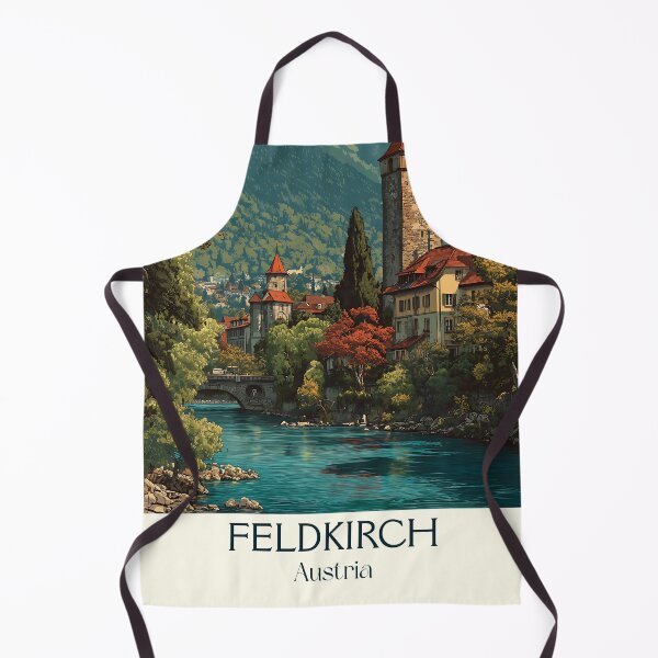 Item preview, Feldkirch Austria Vintage Travel Poster - Medieval Town on River Ill designed and sold by TuncGK.