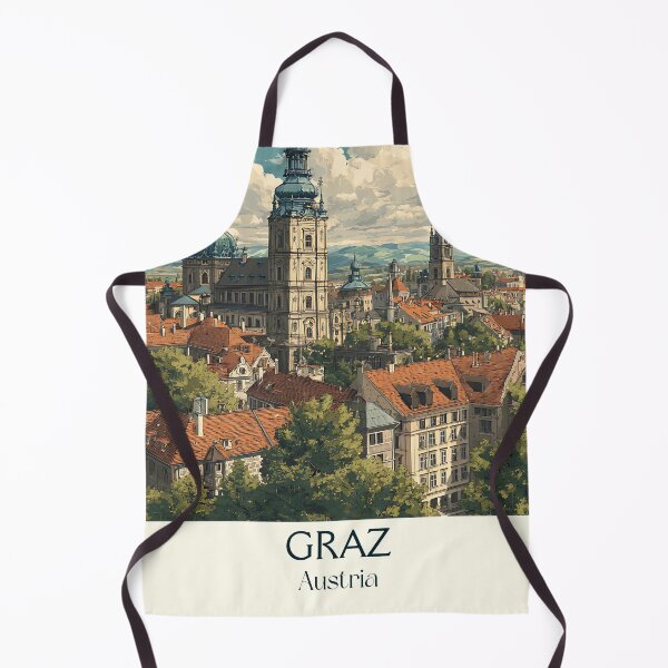Item preview, Graz Austria Vintage Travel Poster - UNESCO Historic Cityscape designed and sold by TuncGK.