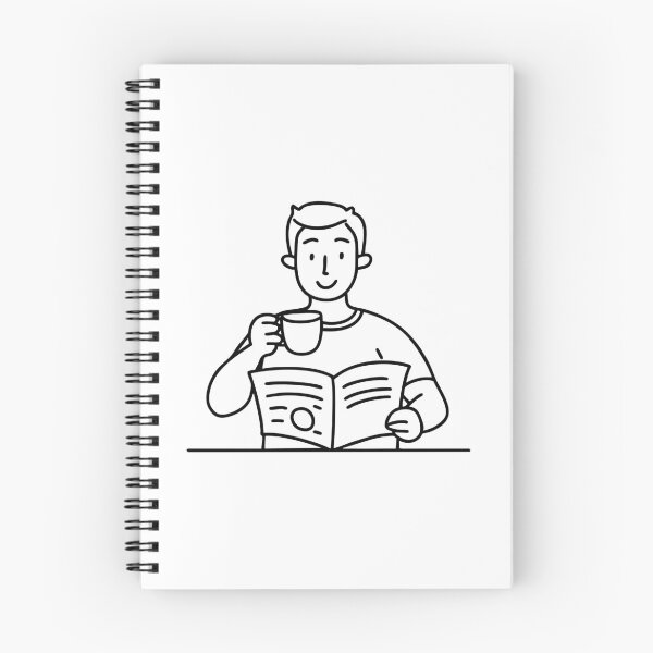 Item preview, A person reading the morning news while sipping coffee designed and sold by rasagamastore.