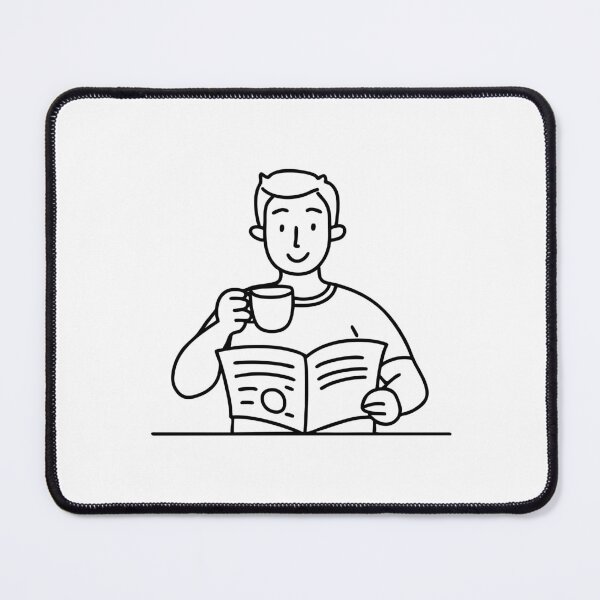 Item preview, A person reading the morning news while sipping coffee designed and sold by rasagamastore.