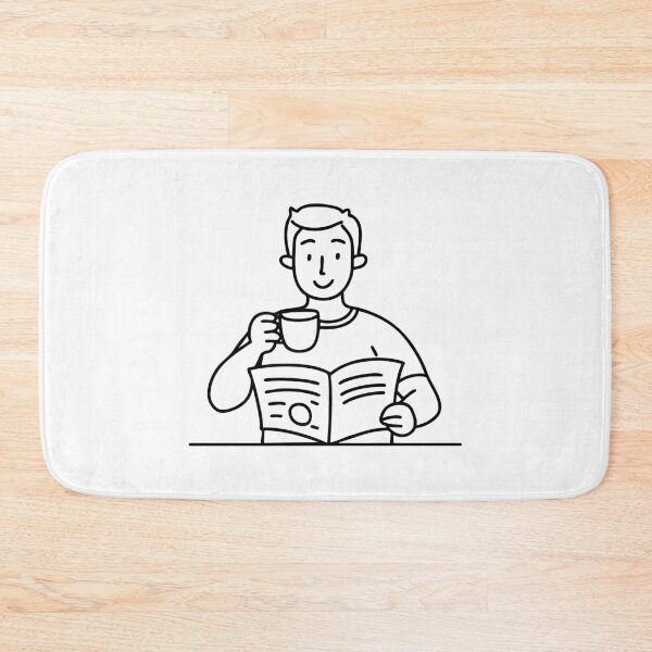 Item preview, A person reading the morning news while sipping coffee designed and sold by rasagamastore.