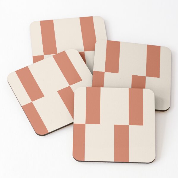 Item preview, Modern Geometric Tile Pattern – Clean Lines & Contemporary Style - Red Clay & Warm White designed and sold by Millefolia Design .