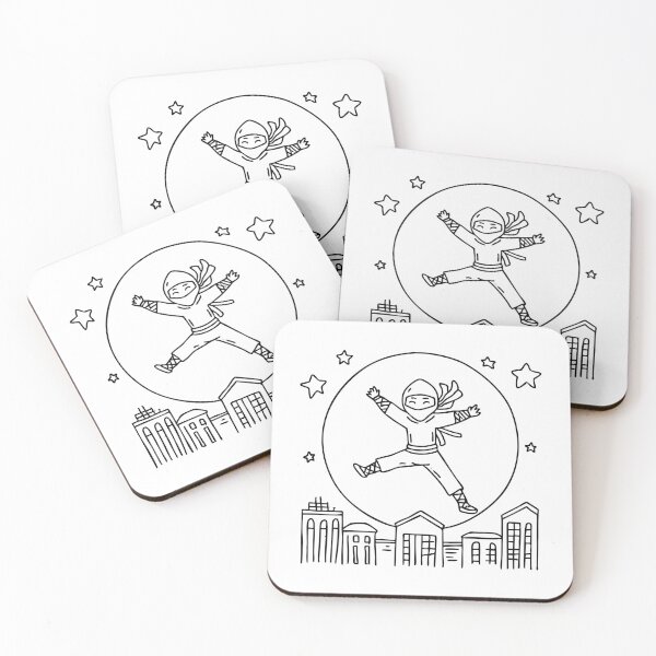 Item preview, A stealthy ninja leaping between rooftops under the moonlight designed and sold by rasagamastore.