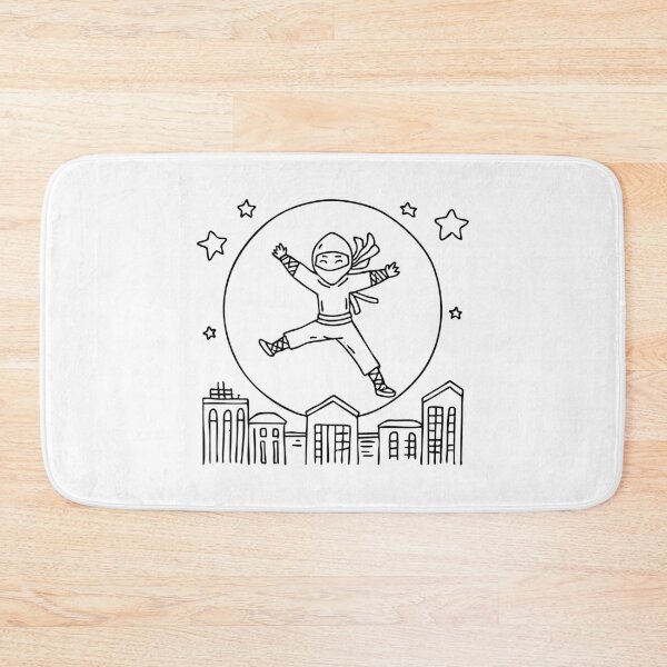 Item preview, A stealthy ninja leaping between rooftops under the moonlight designed and sold by rasagamastore.