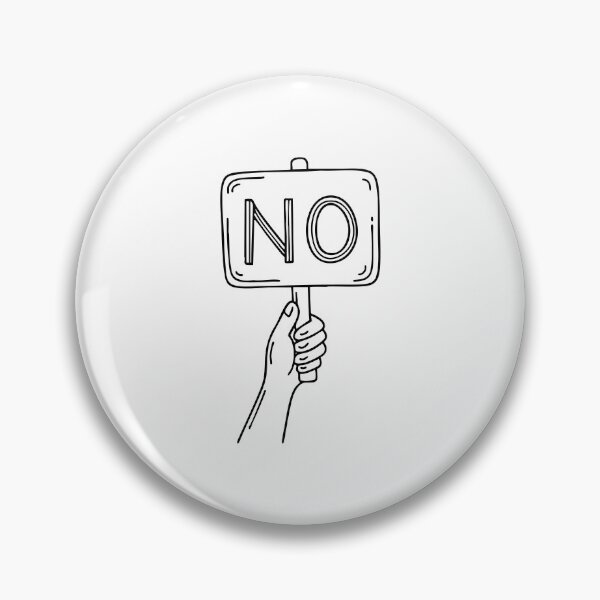 Item preview, A hand holding up a sign with the word No written boldly designed and sold by rasagamastore.